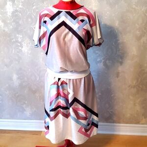 Vintage Blair Warren PA geometrical top and dress set